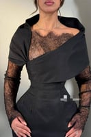 فستان سهرة أوف شولدر لون اسود