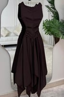 فستان أوف شولدر لون بني