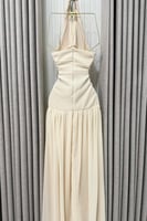 فستان اوف شولدر لون بيج