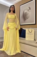 فستان سهره أوف شولدر لون أصفر