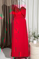 فستان سهره أوف شولدر لون احمر