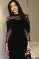 فستان سهرة أنيق شتوي لون اسود