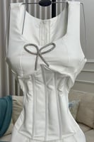 فستان سهر اوف شولدر لون ابيض