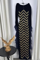 جلابية اوف شولدر لون كحلي