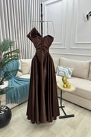 فستان سهره توب لون بني