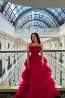 فستان سهره توب لون أحمر