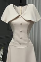 فستان سهر اوف شولدر لون بيج