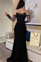 فستان سهرة أوف شولدر لون اسود