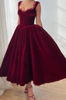 فستان سهرة أنيق شتوي لون عودي