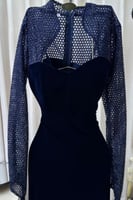 فستان سهره أوف شولدر لون كحلي