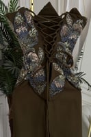 فستان سهره مشغول توب لون سماوي