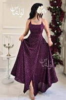 فستان سهره توب بالحبال لون بنفسجي داكن