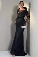 فستان سهرة أوف شولدر لون اسود