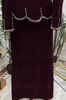 فستان سهرة أنيق شتوي لون عودي