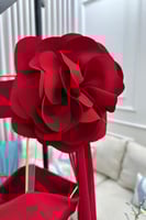 فستان سهره أنيق توب بشال خارجي لون أحمر