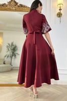 فستان ناعم اوف شولدر لون عودي