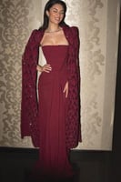 فستان سهرة أنيق شتوي لون عودي