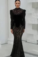 فستان سهرة أوف شولدر لون اسود