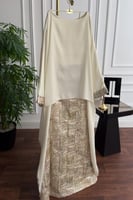 جلابية اوف شولدر بالونين اسود و بيج