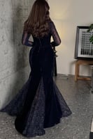 فستان سهره أوف شولدر لون كحلي