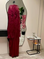 فستان سهرة أنيق شتوي لون عودي