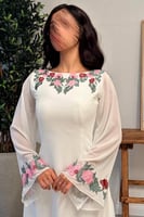 فستان ناعم اوف شولدر لون ابيض