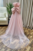 فستان سهره أوف شولدر توب لون وردي