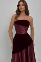 فستان سهر اوف شولدر لون عودي