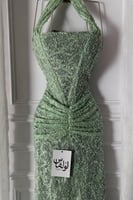 فستان سهره هالتر بإضافة ذيل لونين