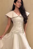 فستان سهر اوف شولدر لون بيج