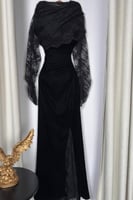 فستان سهرة أنيق شتوي لون اسود