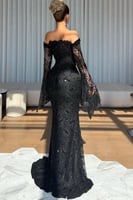 فستان سهر اوف شولدر لون اسود