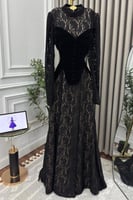 فستان سهرة أوف شولدر لون اسود