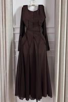 فستان أوف شولدر لون بني