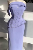 فستان سهرة توب مزين بالخرز لونين