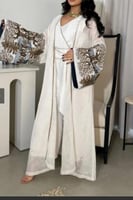 جلابية ناعمه من قطعتين لون بيج