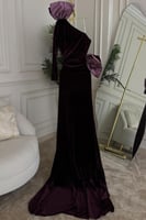 فستان سهرة أنيق شتوي لون بنفسجي