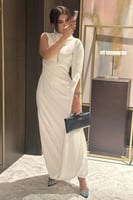 فستان سهره ناعم لون أبيض