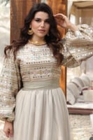 جلابية ناعم اوف شولدر لون بيج