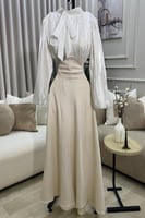 فستان أوف شولدر لونين عودي و بيج