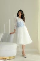 فستان اوف شولدر لون ابيض