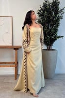 جلابية آنيقة من قطعتين لون بيج