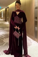 فستان سهرة أنيق شتوي لون عودي