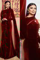 فستان سهرة أنيق شتوي لون عودي