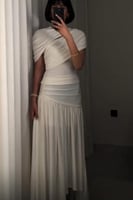 فستان اوف شولدر لون ابيض