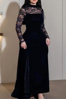 فستان سهرة أنيق لون كحلي