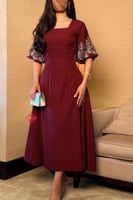 فستان ناعم اوف شولدر لون عودي