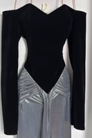 فستان سهرة أنيق بلون اسود و رمادي