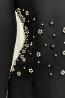 فستان سهره بأكمام طويلة مزين بالكرستال لون أسود