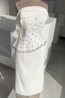 فستان سهرة توب مزين بالخرز لونين